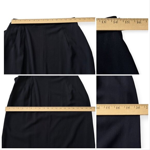 Vintage 90s, Y’s Yohji Yamamoto Dark Navy wool midi‎ skirt, Size L - Picture 13 of 13